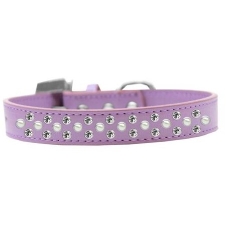 UNCONDITIONAL LOVE Sprinkles Pearl & Clear Crystals Dog CollarLavender Size 16 UN919898